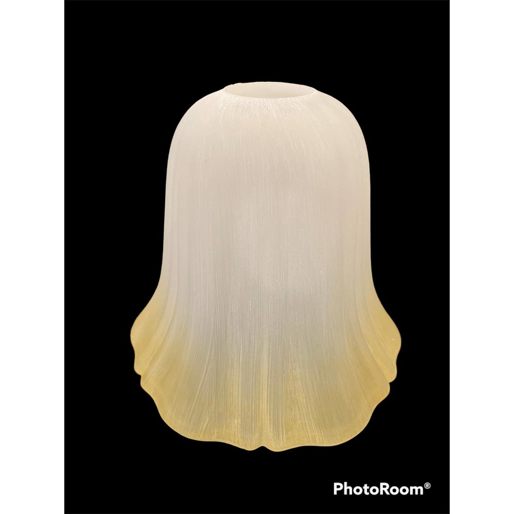 New set of four glass lamp shades; 6 1/2 inch tall, 7 inch diameter